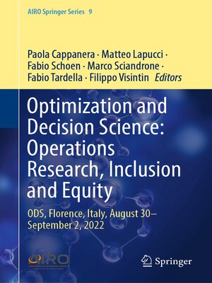 cover image of Optimization and Decision Science